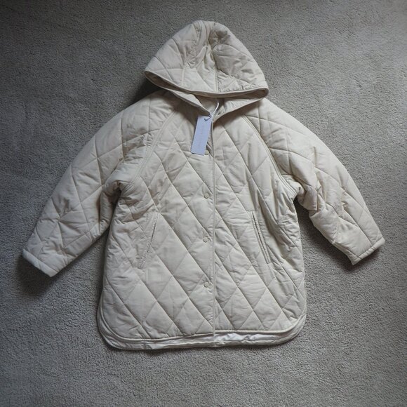 NWT White closet womens olsen short coat/jacket hooded size M/L cream #TF8187 - Picture 5 of 10